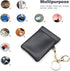 Leather Squeeze Coin Purse with Keychain Small Change Holder Slim Wallet Pouch Card Holder For Women & Men (Black)...
