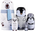 Yoption 5Pcs Russian Matryoshka Dolls Handmade Wooden Polar Bear Penguin Nesting Dolls Set for Kids Christmas Birthday Toy Gift (Polar Bear)...