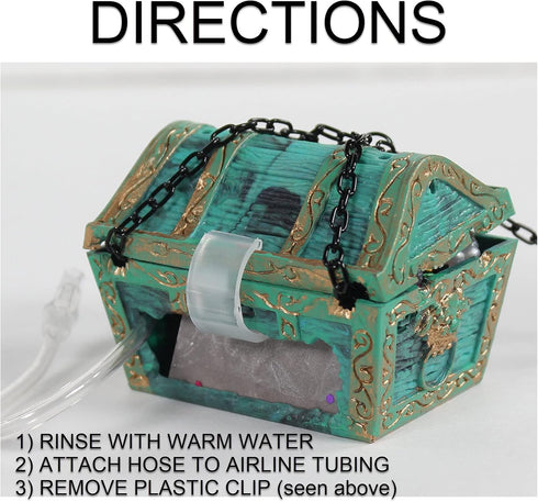 Penn-Plax Aquarium Decoration with Moving Treasure Chest, Floating Diver and Bubble Action, 4 Inches High...