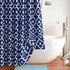 Biscaynebay Extra Long Textured Fabric Shower Curtains 72" W x 84" L, Navy Morocco Pearl Printed Hotel Spa Luxury Decorative Bathroom Curtain Mach...
