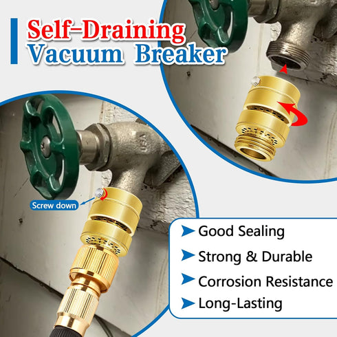 Fine Thread Vacuum Breaker, PK1390 1-1/16" Fine Thread Female No Lead Brass Self-Draining Vacuum Breaker, Hose Bib Vacuum Breaker, Providing you w...