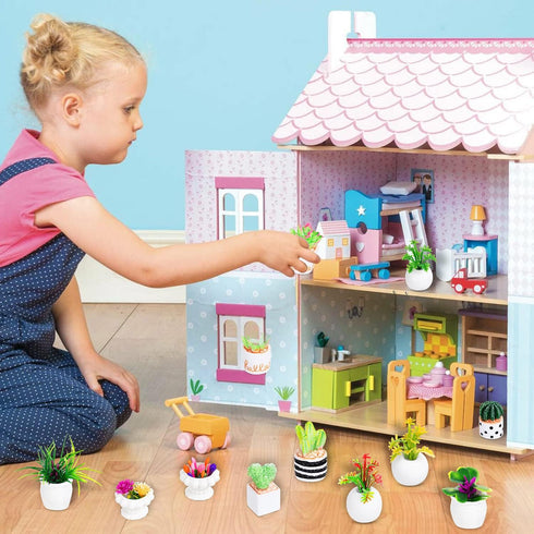 26Pcs Miniature Potted Plants, Mini Artificial Plants, 1:12 Scale Doll House Accessories, Suitable for Dollhouse Decoration, Christmas Birthday Gi...