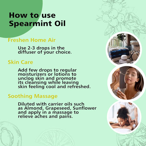 Spearmint Essential Oil, 100% Pure Undiluted Spearmint Oil for Aromatherapy - 30ml/1 oz...
