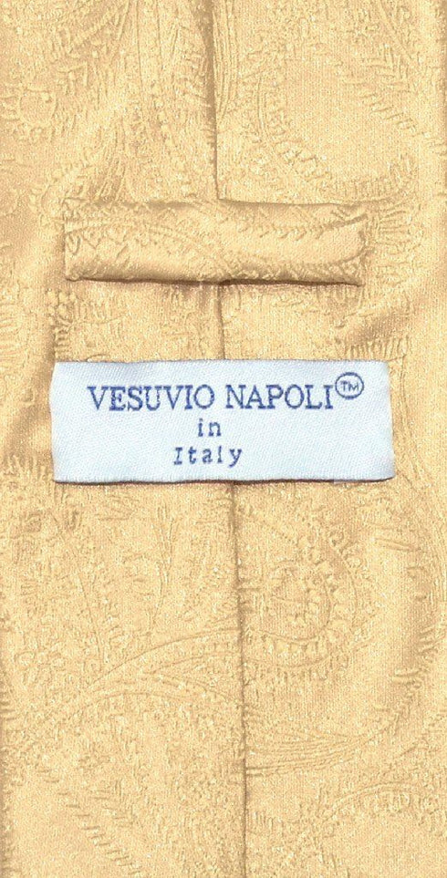 Vesuvio Napoli NeckTie GOLD Color Paisley Design Men's Neck Tie...