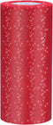 Glitter Tulle Roll Sparkling Tulle Ribbon Fabric Spool for Wedding Decoration Gift Wrapping, 6 Inch by 25 Yards (Red)...