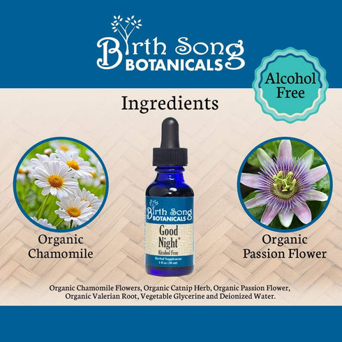 Good Night Tincture, Natural Herbal Sleep Aid Supplement with Valerian Root and Chamomile, 1oz Bottle...