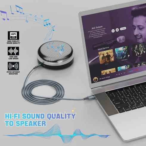USB C to 3.5mm Audio Auxiliary Jack Cable,Type C Adapter to 3.5mm Male Headphone Stereo Cable,Braided Stereo Mini Jack Male to Male Auxiliary TRS ...