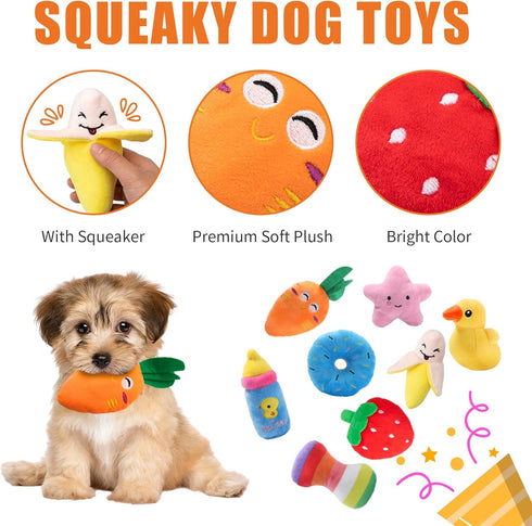 Toozey Puppy Toys, 12 Pack Puppy Toys for Teething Small Dogs, Cute Dog Toys Small Dogs, Stuffed Plush Squeaky Small Dog Toys, Non-Toxic and Safe ...