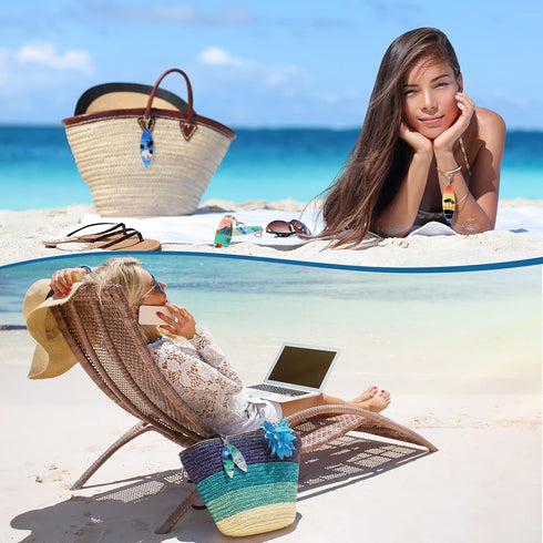 Bucherry 36 Pcs Beach Favors Keychain Gifts Set Wooden Bulk Surfboard Slippers Sea Turtle Coconut Tree Bible Keychains for Beach Hawaiian Florida ...