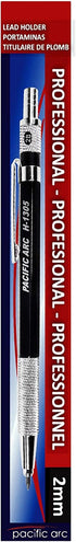 Pacific Arc 2mm Lead Holder and Lead Sharpener, Black Drafting Pencil for Artist Drawing, Drafting, and Sketching...