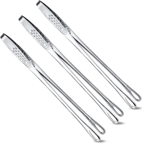 Geiserailie 3 Pcs Kitchen Tongs Korean BBQ Tweezers for Cooking Stainless Steel Kitchen Tweezers Grill Food Yakiniku Cooking Clamp Tool for Salad,...