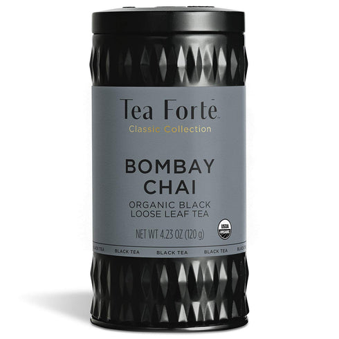 Tea Forte Bombay Chai Premium Organic Loose Leaf Caffeinated Black Tea Blend Canister, Makes 35-50 Cups...