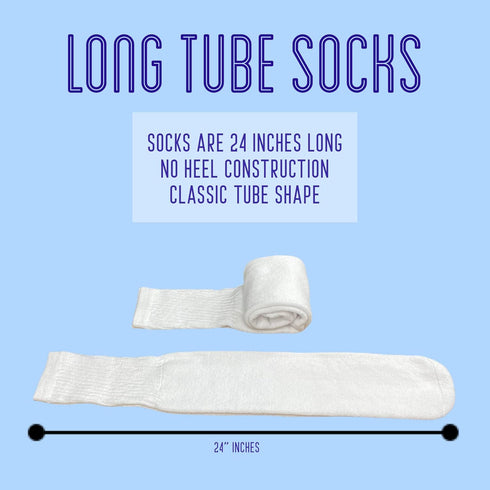 Mens White Tube Socks for Men - Mens Over the Calf Socks - Knee High Long Socks Size 13-17...