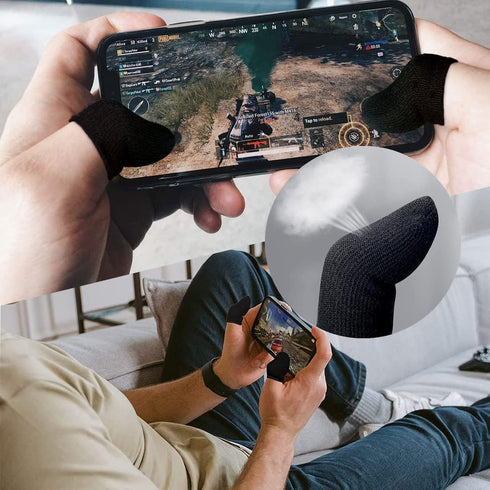 Gaming Gloves for Sweaty Hands, Ultra-Thin Breathable Touchscreen Game Gloves with Thumb Finger Sleeves for iPad Tablet/Mobile Phone...