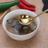 GuDoQi Soup Ladle, 3 Pack Durable 304 Stainless Steel with Polished Titanium Plated Big Volume Soup Spoon, Kitchen Gadget Utensil,8 Inch, Gold...