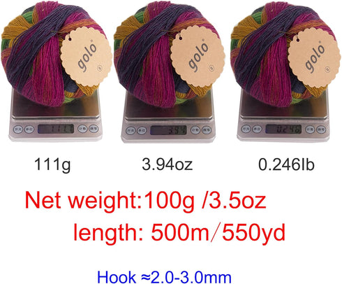 golo MQ Colorful Ball Wool Yarn for Hand Weaving...