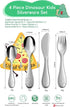 Toddlers Silverware Set, 18/10 Stainless Steel Safe Kids Silverware, Cute Baby Utensils Reusable Metal Mirror Polished Child Flatware Cutlery Incl...