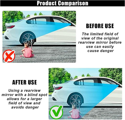 4PCS Car Blind Spot Mirrors, Adjustable HD Glass Auto Side Rear View Mirrors Round Wide View Angle Mirror, Car Rear View Convex Accessories with F...