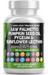 Clean Nutraceuticals Saw Palmetto 10000mg Pumpkin Seed Oil 3000mg Pygeum 3000mg Sunflower Lecithin 3000mg Stinging Nettle Cranberry - Prostate Sup...