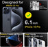 Ferilinso 4 Pack Screen Protector for iPhone 15 Pro with 4 Pack Tempered Glass Camera Lens Protector Phone Case Friendly Ultra Accessories Protect...