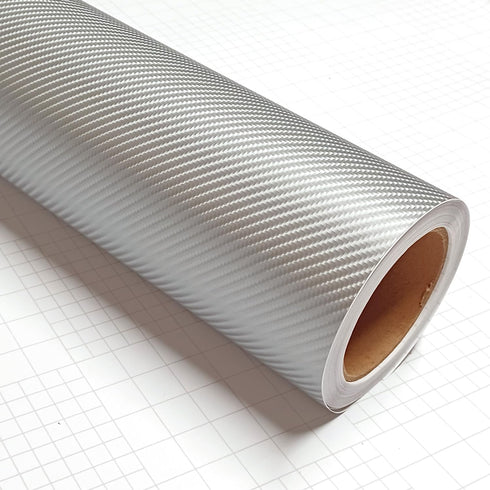 DIYAH 4D Carbon Silver Fiber Vinyl Wrap Sticker with Air Release Bubble Free Anti-Wrinkle (12" x 60" / 1FT x 5FT)...