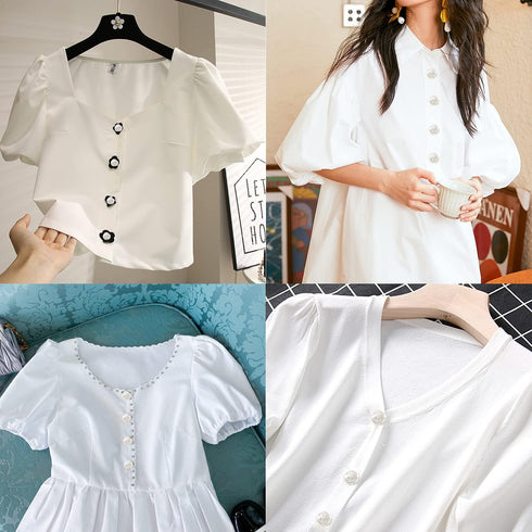 Honbay 60PCS Plastic Rose Shape Buttons Half Domed Pearl Buttons with Metal Shank for Wedding Dress Sweaters Shirts and Other Craft Projects (10mm...