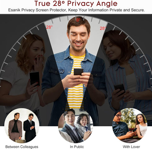 Esanik [2+2Pack Privacy Screen Protector for Samsung Galaxy S23 Ultra 6.8-inch Anti Spy PET Film(NOT Glass) with Easy Installation Frame + Camera ...