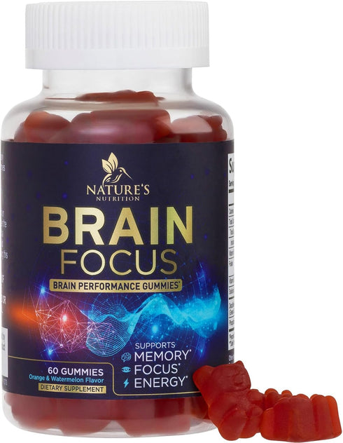Brain Supplement for Memory & Focus, Nootropics for Concentration, Mental & Cognitive Support, Brain Vitamins with B6, B12, Phosphatidylserine, En...