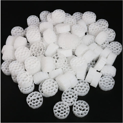 100pcs Aquarium Fish Tank Koi Pond Plastic Biochemical Filter Media for Fish Tank Sump Koi Pond Aquaponics Aquaculture Hydroponics Diameter 25mm, ...