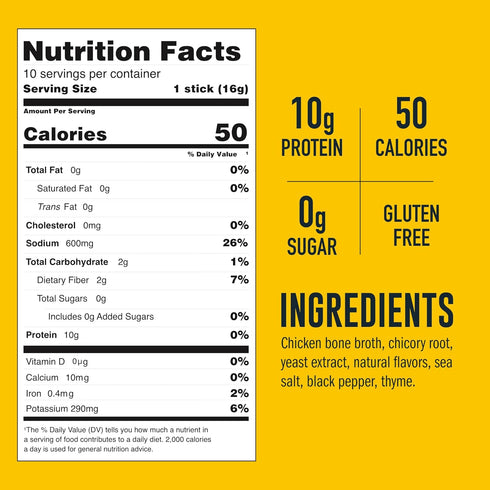 LonoLife Chicken Bone Broth Powder Mix | 10g Protein | Collagen-Rich, Keto & Paleo Friendly | Natural Ingredients | 10 Portable Stick Pack Serving...