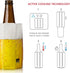 Vacu Vin Beer Cooler Sleeve – Flexible Bottle Chiller – Active Cooling Reusable Ice Sleeve – Fits Standard Beer Bottles – Portable Drink Cooler fo...