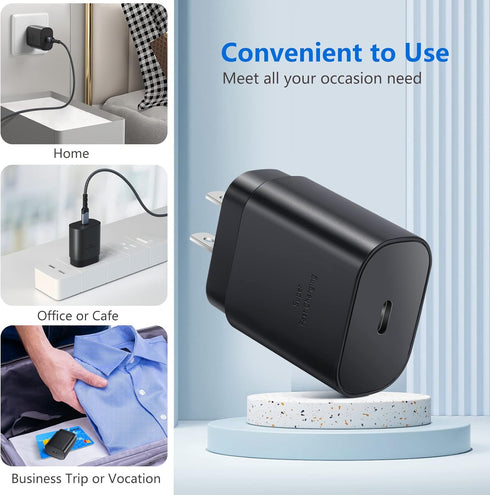 Super Fast Charger Type C Block, Costyle 25W USB C Wall Charger Super Fast Charging Block with 10FT Long USB C Cable for Samsung Galaxy S24 S24Ult...