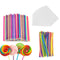 BEFORYOU 6 Inch Cake Pop Sticks Set Pack of 300, Each of 100 Pieces Parcel Bags, Colorful Treat Sticks, Colorful Metallic Wire for Lollipops Candi...