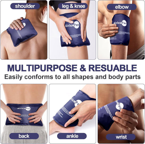 Ice Packs for Injuries Reusable, Gel Cold Pack for Knee Neck Shoulder Ankle Elbow Hip Back Pain Relief, Cold Compress Therapy for Swelling, Bruise...