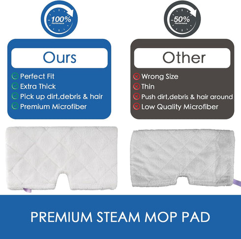 Replacement Microfiber Steam Mop pad Cleaning Pads for Shark Steam Pocket Mop S3500 Series S3550 S3501 S3601 S3601D S3901 S3801 S3801CO, White, S3...