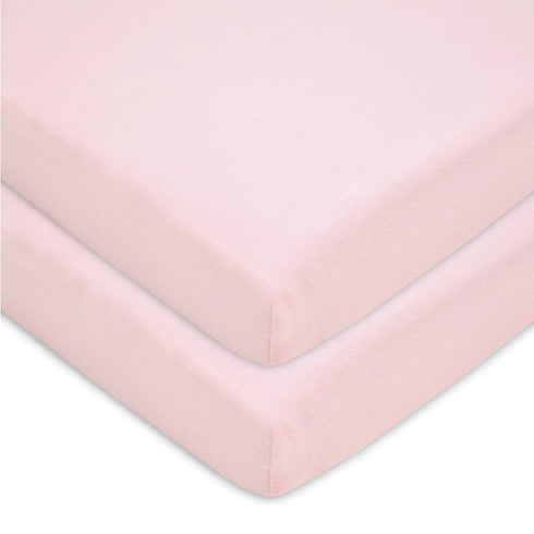 American Baby Company 2 Pack 100% Natural Cotton Fitted Mini Crib Sheets 38" x 24" - Soft & Breathable Small Nesting Portable Sheets, Fits Pack N ...