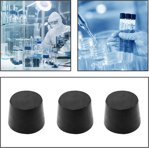 AnRui 6 Pack Solid Rubber Stoppers Tapered Lab Seal Plug 42mm to 50mm Test Tubes Bungs Stopper for Industrial, Laboratory, Home Use...