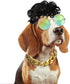 3 Pieces Dog Cosplay Wig, Cat Wigs, Dog Cosplay Costumes Accessories Include 3 Pieces Retro Pet Round Sunglasses and 1 Pieces Dog Chain Necklace, ...