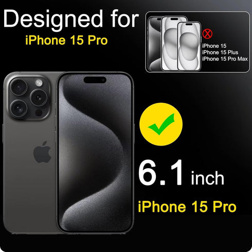 Genuine Leather for Apple iPhone 15 Pro Wallet Case with Card Holder Kickstand, Phone Accessories for Woman Men, 2 pcs Screen Protector 2 pcs Came...