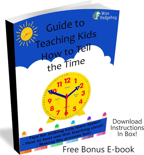 Kids Telling Time Practice Learning Clock, 4 Inch Size Teaching Handheld Analog Clock, Geared Movement Makes Fingers Move Like Real Clocks, for Sc...