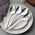 E-far Serving Spoons, 4-Piece Stainless Steel Serving Utensils Set - Solid Spoons x 2, Slotted Spoons x 2, Metal Hostess Serving Tablespoons for C...
