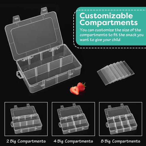 2Pack Snackle Box - Reusable Divided Snack Container Box,Snack Solution, Food Storage Container for Kids, School,Travel|Removable Dividers,Arts &C...