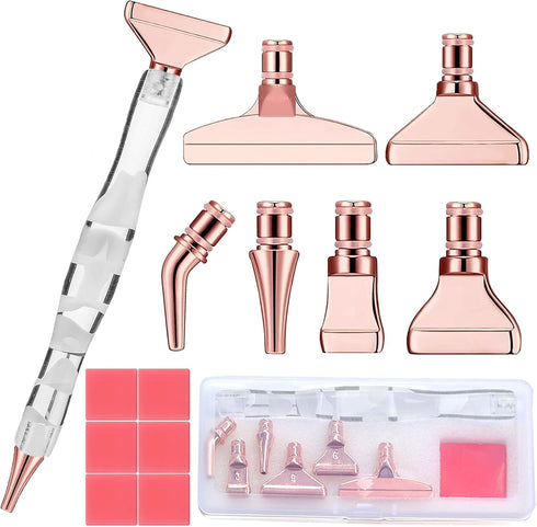 Heyseri 14pcs Diamond Painting Pen, Diamond Art Accessories and Tools Ergonomic Diamond Art Pens Exquisite Metal Diamond Painting Tips and 6 Glue ...