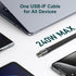 2-Packs Short USB C Cable, (5inch) Thunderbolt 4 USB 4 Cable with 40Gbps Data Transfer 240W PD Fast Charging 8K@60Hz, Compatible for iPhone 15 Pro...
