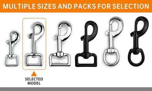 Garwor Heavy Duty Chrome Swivel Snap Hooks with Spring 3/4" 4 Pcs,Trigger Clip Snaps Dog Leashes Key Chain for Linking Pet Leash & Collar, Purse S...
