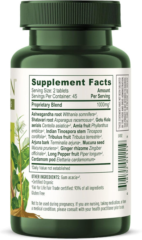 Banyan Botanicals Stress Ease – Organic Herbal Supplement for Stress & Fatigue* – with Ayurvedic Adaptogen Ashwagandha (Withania somnifera) Root –...