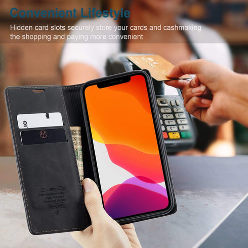 SINIANL Leather Case Compatible with iPhone 12 Pro Max Case Wallet, Leather Wallet Case Book Folding Flip Case with Credit Card Holder Magnetic Cl...