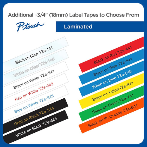 Brother P-touch Genuine TZe-S141, ~3/4" (0.7") Black on Clear Extra Strength Adhesive Laminated Tape –26.2 ft(8m) (TZES141)...