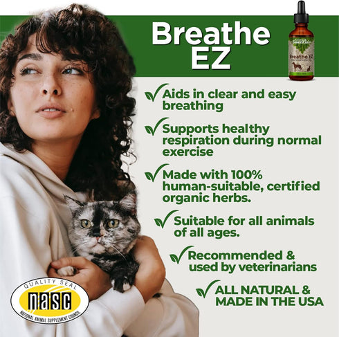 Animal Essentials Breathe EZ for Dogs & Cats - Pet Respiratory Support Supplement, Clear & Easy Breathing, Healthy Respiration - 1 Fl Oz...