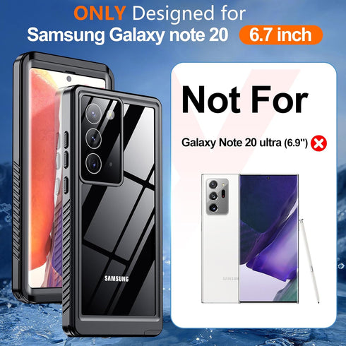 Hualele for Samsung Galaxy Note 20 Case Waterproof, Built in Lens & Screen Protector Rugged Full Body Heavy Duty Protective Military Grade IP68 Un...